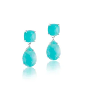 Agnes Stud, Amazonite, Silver