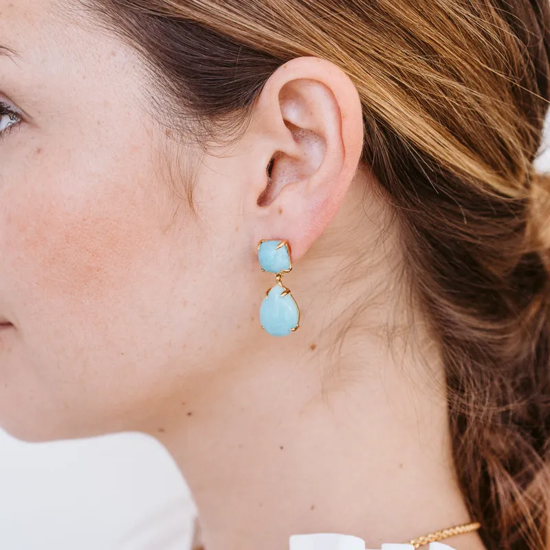 Agnes Stud, Amazonite, Silver