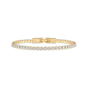 Alexa Leigh- Lenore Crystal Tennis Bracelet - Yellow Gold 7 "