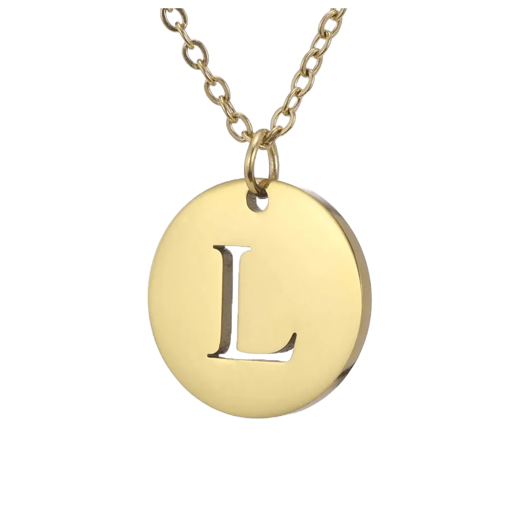 Alphabet Necklace Gold Plated - Letter L