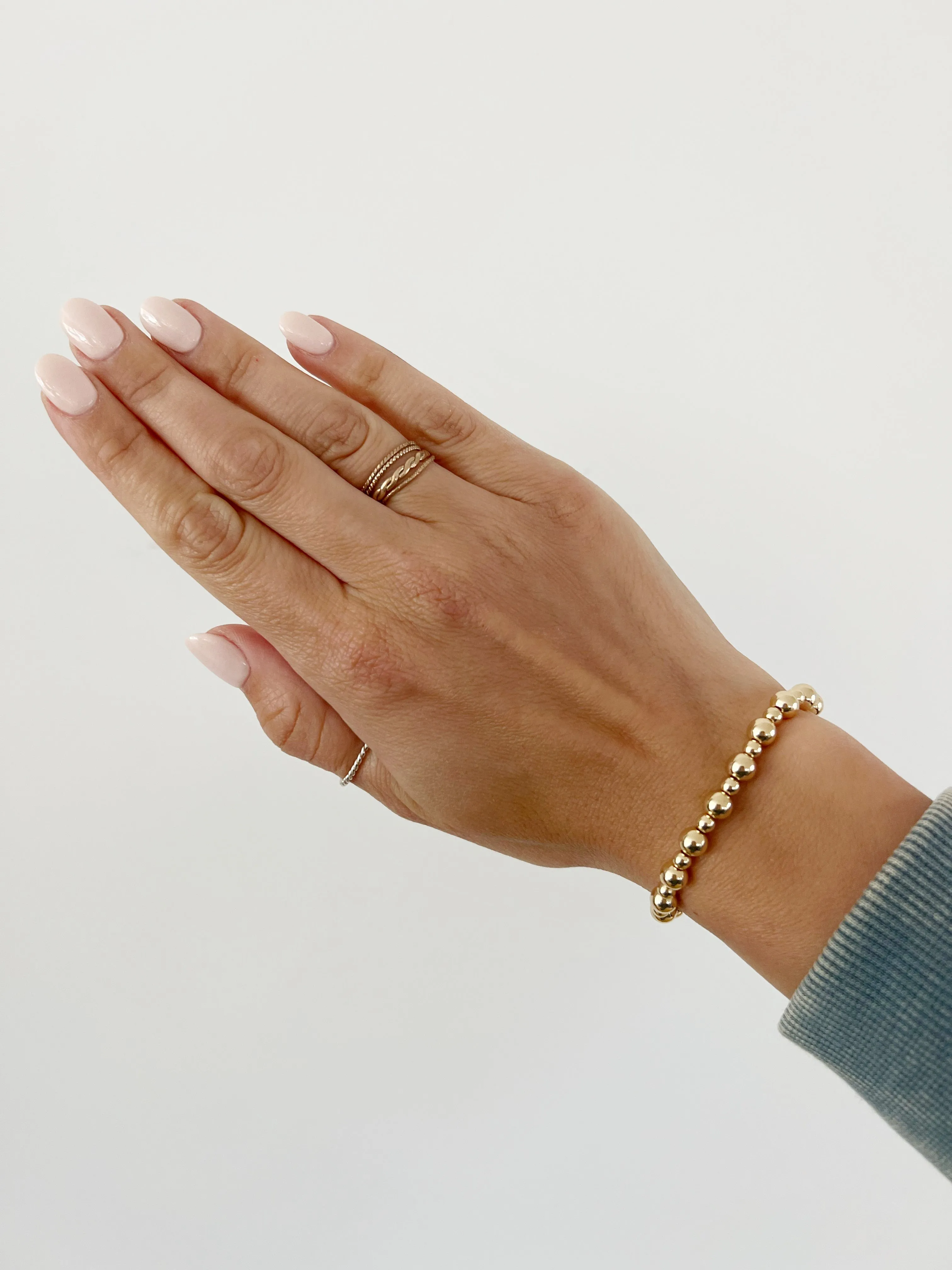 Alternating Gold Plated Bead Bracelet