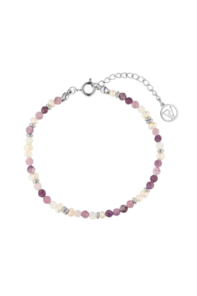 Amalfi Lilac Bead Bracelet Silver