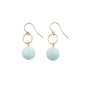 Amazonite Circle Drop Earrings