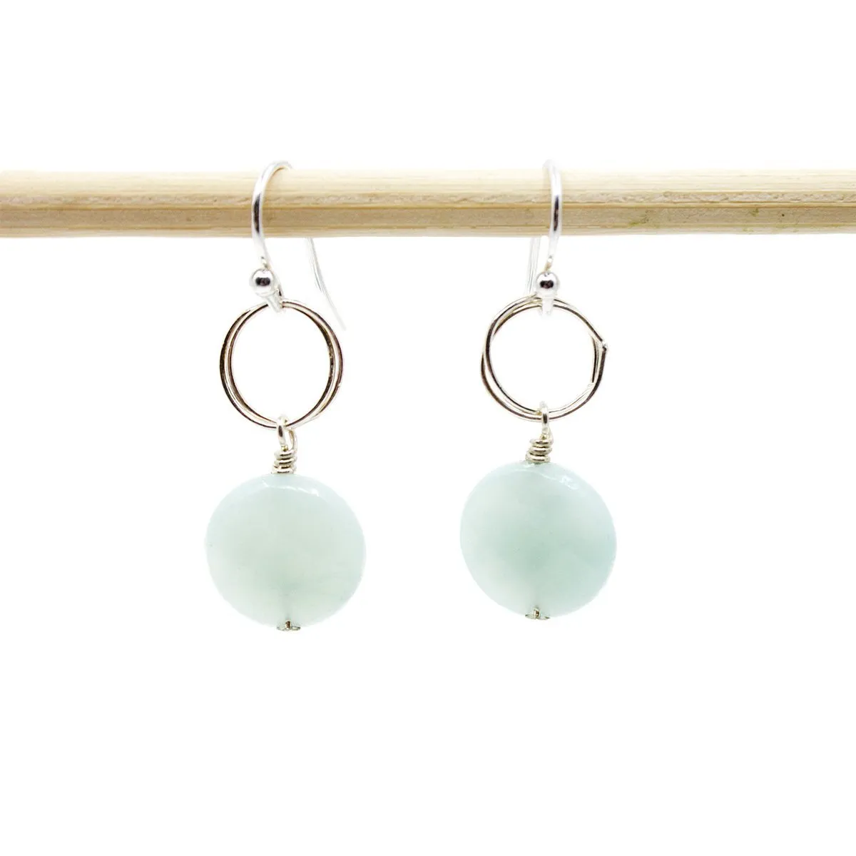 Amazonite Circle Drop Earrings