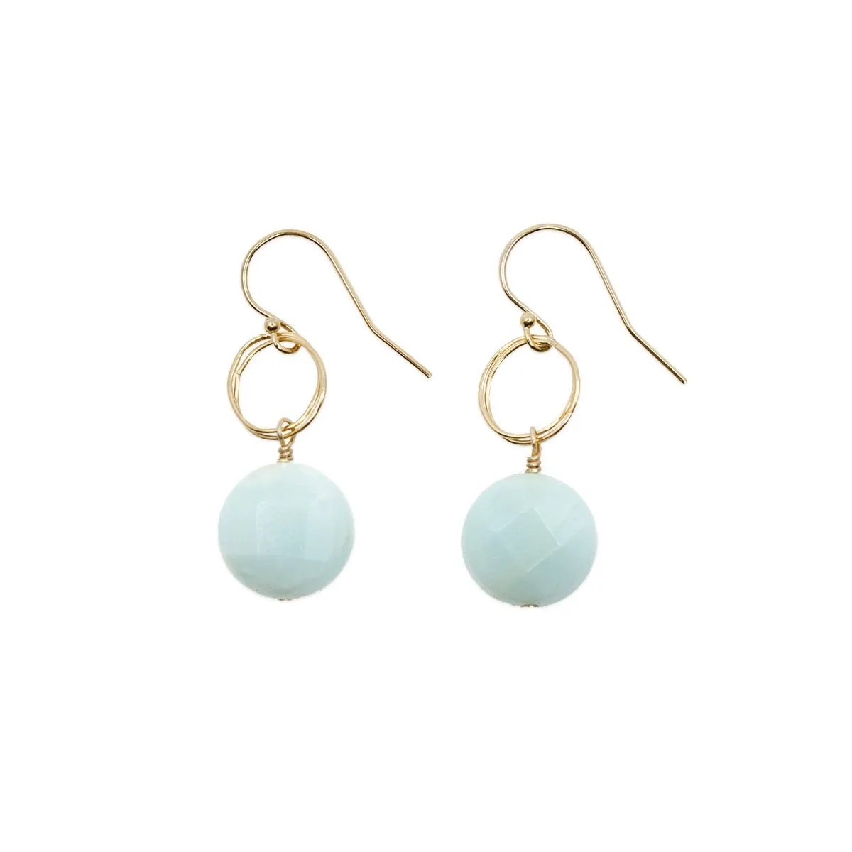 Amazonite Circle Drop Earrings