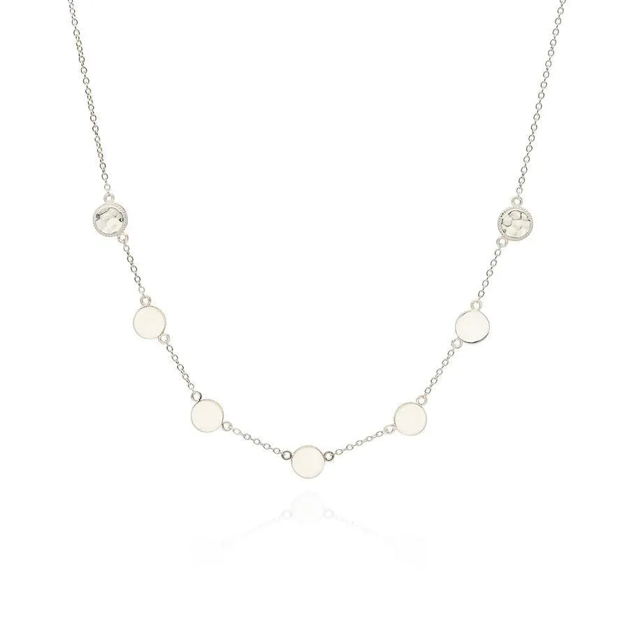 Anna Beck Hammered Station Necklace - Reversible Gold and Silver