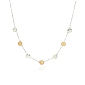 Anna Beck Hammered Station Necklace - Reversible Gold and Silver