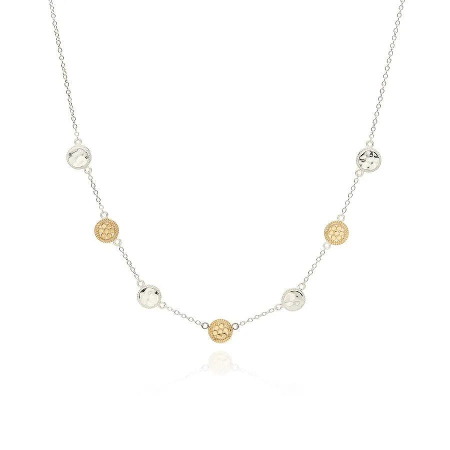 Anna Beck Hammered Station Necklace - Reversible Gold and Silver