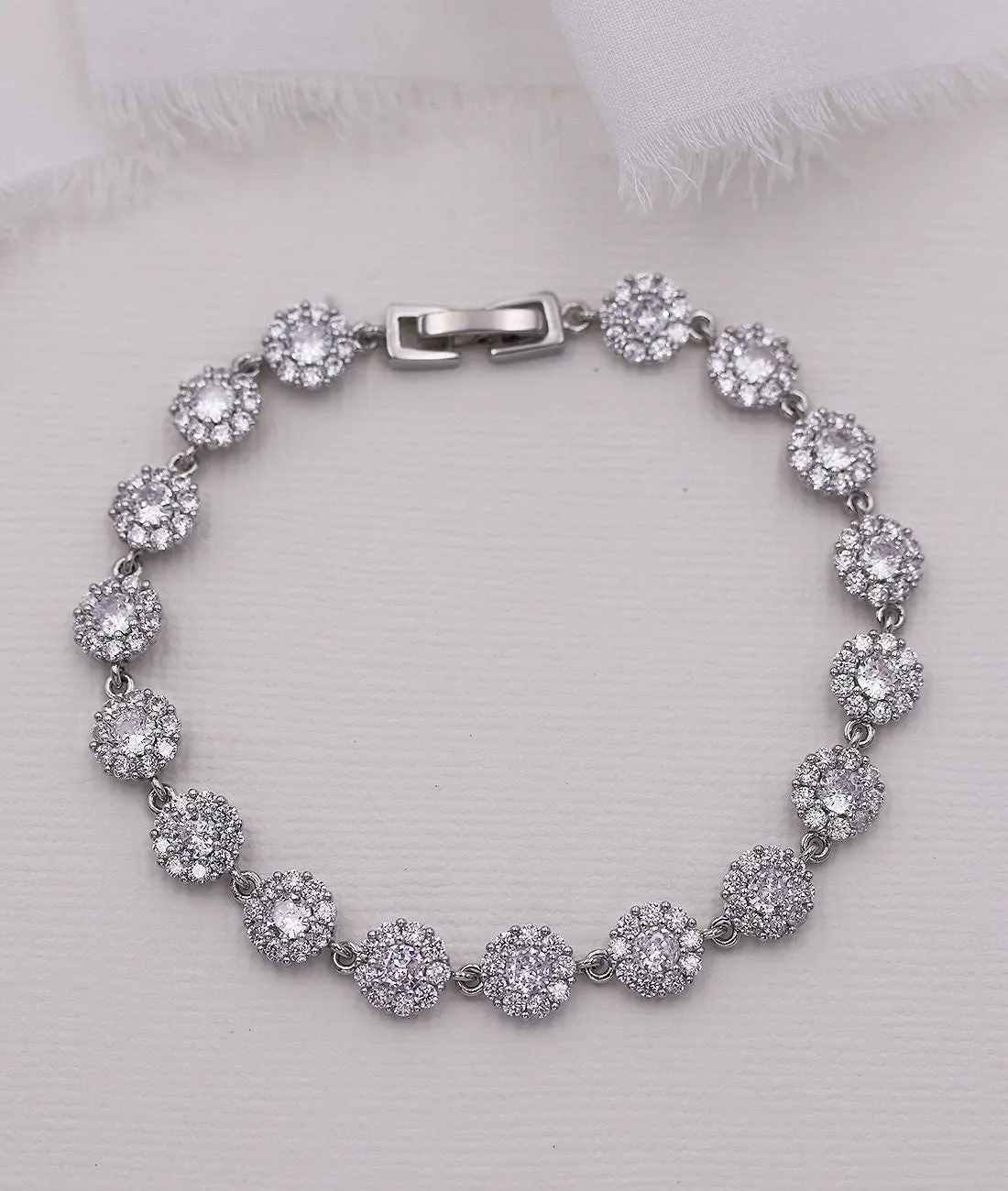 Aubrie CZ Halo Jewelry Set