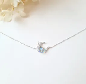 Aurora Crescent Flower Bracelet 925 Silver