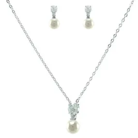 Birgit CZ Pearl Drop Pendant Set