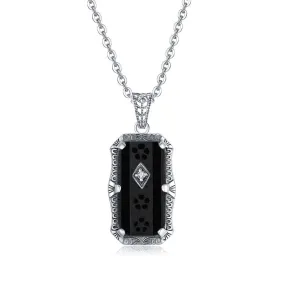 Black Onyx Silver Necklace