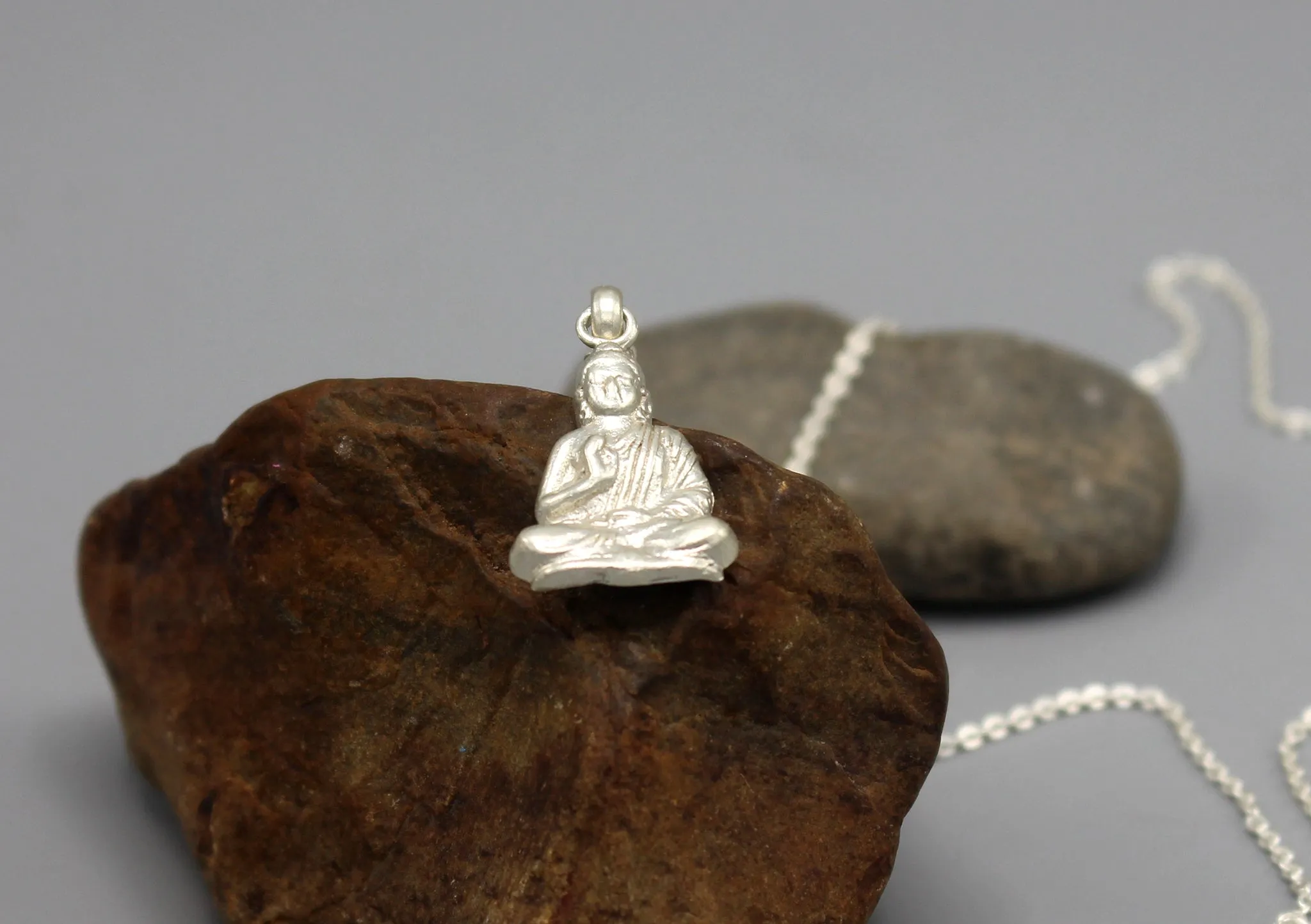 Blessing Buddha Sterling Silver Pendant
