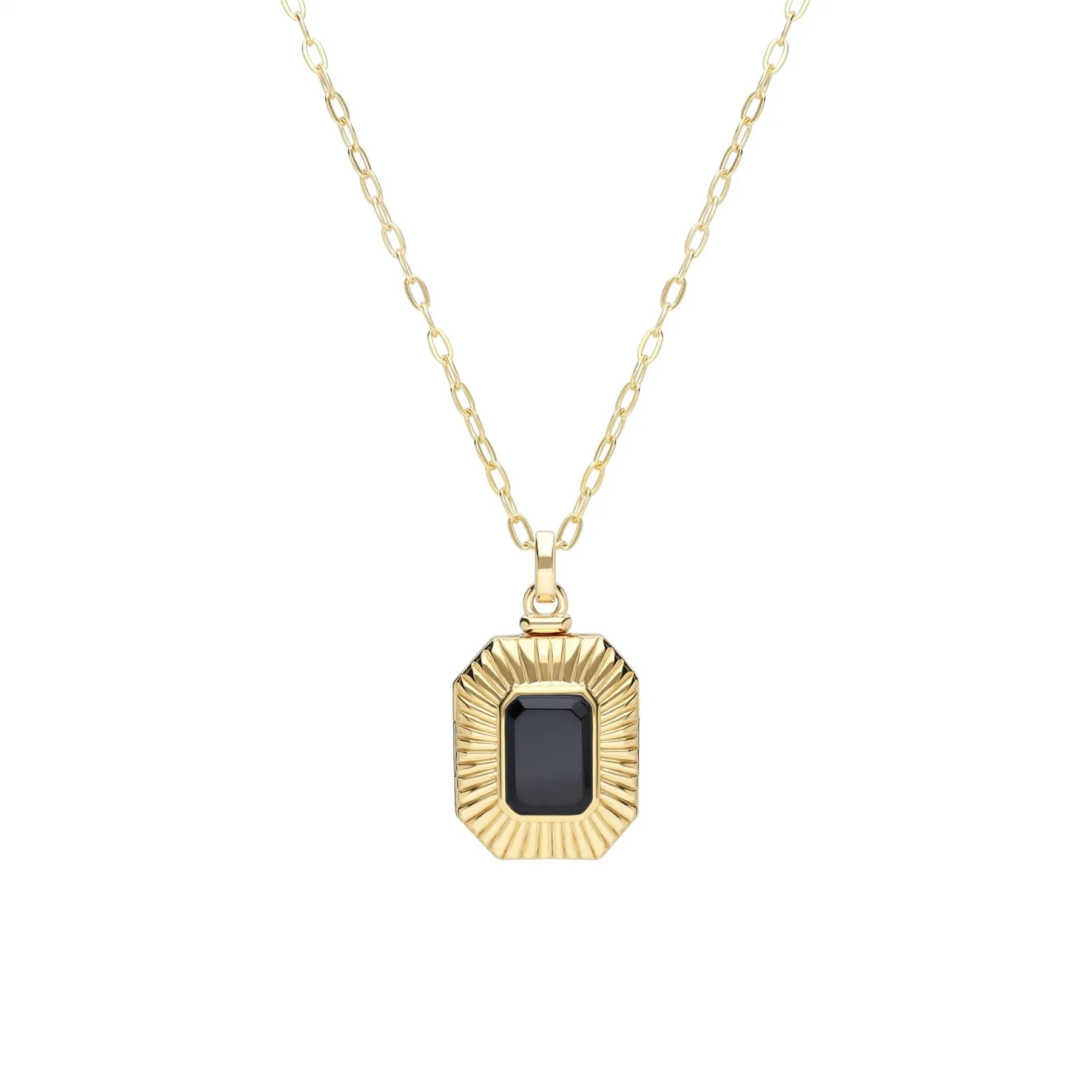 Bona Fide Schwarzer Onyx Octagon Medaillon
