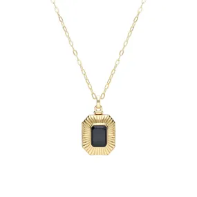 Bona Fide Schwarzer Onyx Octagon Medaillon