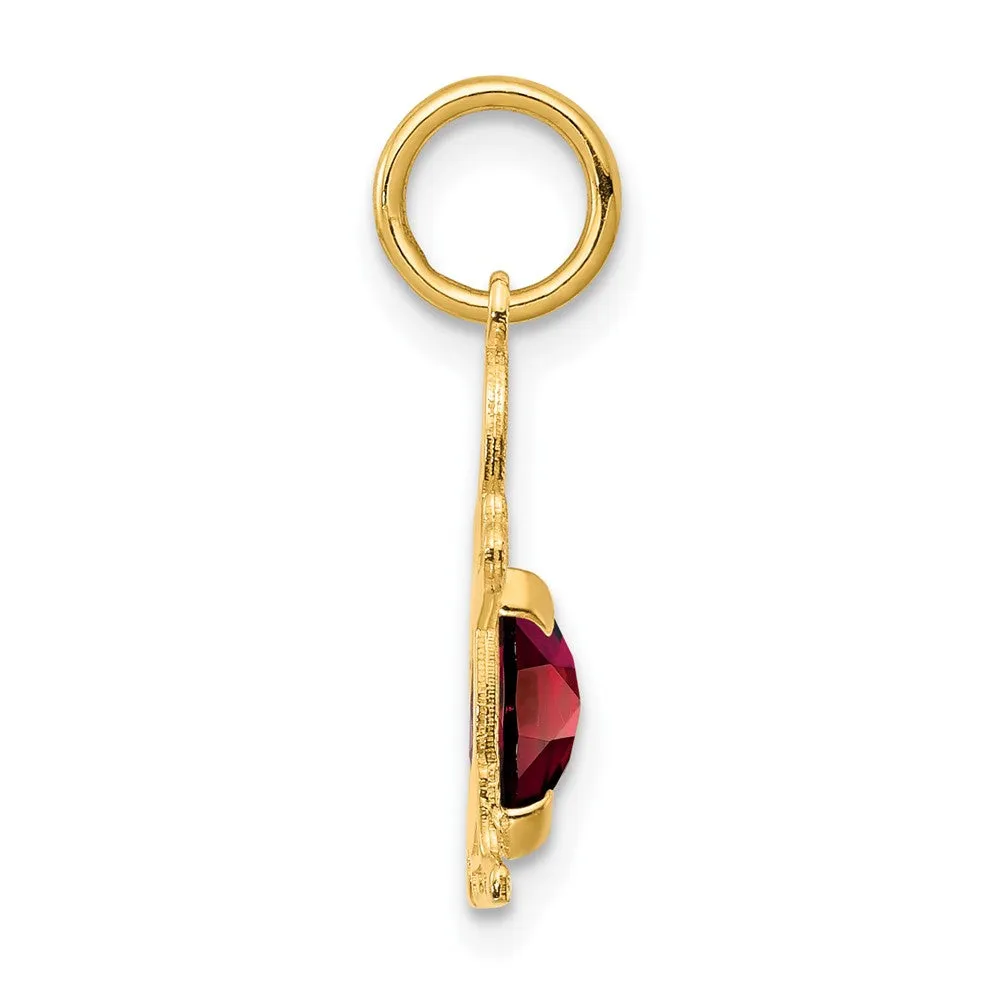Boy January Birthstone Garnet Pendant