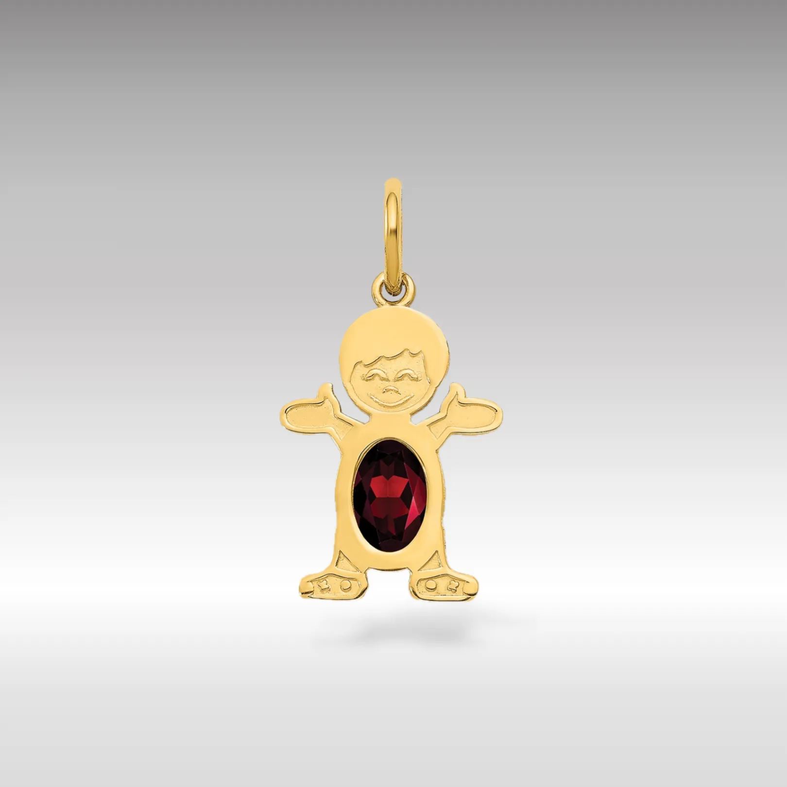 Boy January Birthstone Garnet Pendant