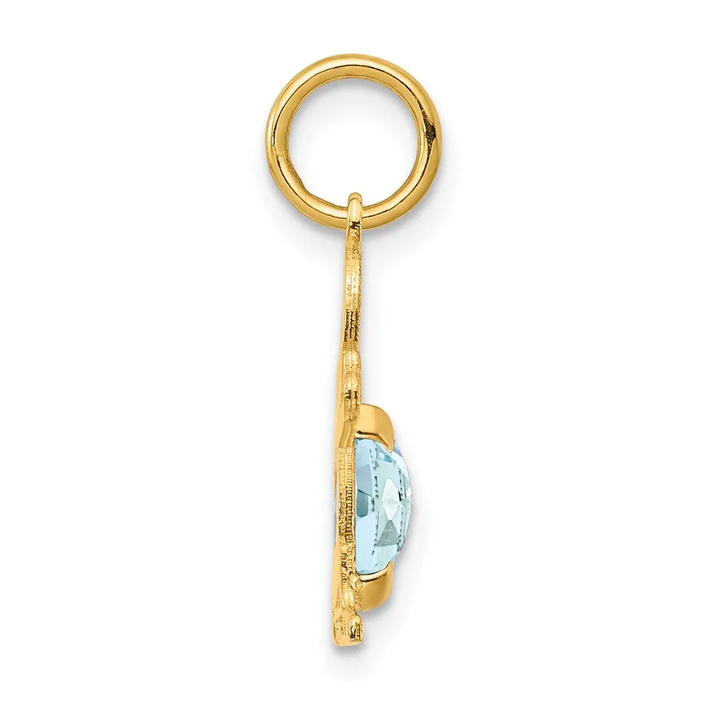 Boy March Birthstone Aquamarine Pendant
