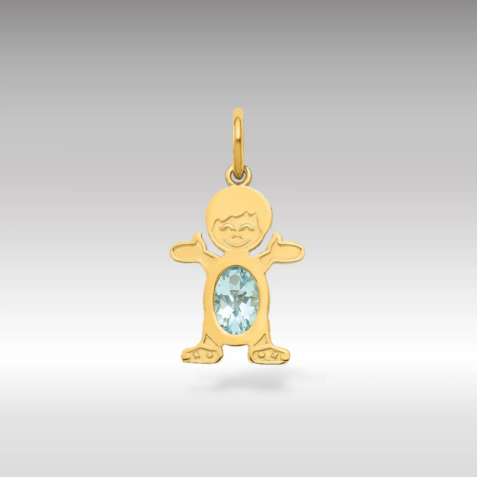 Boy March Birthstone Aquamarine Pendant