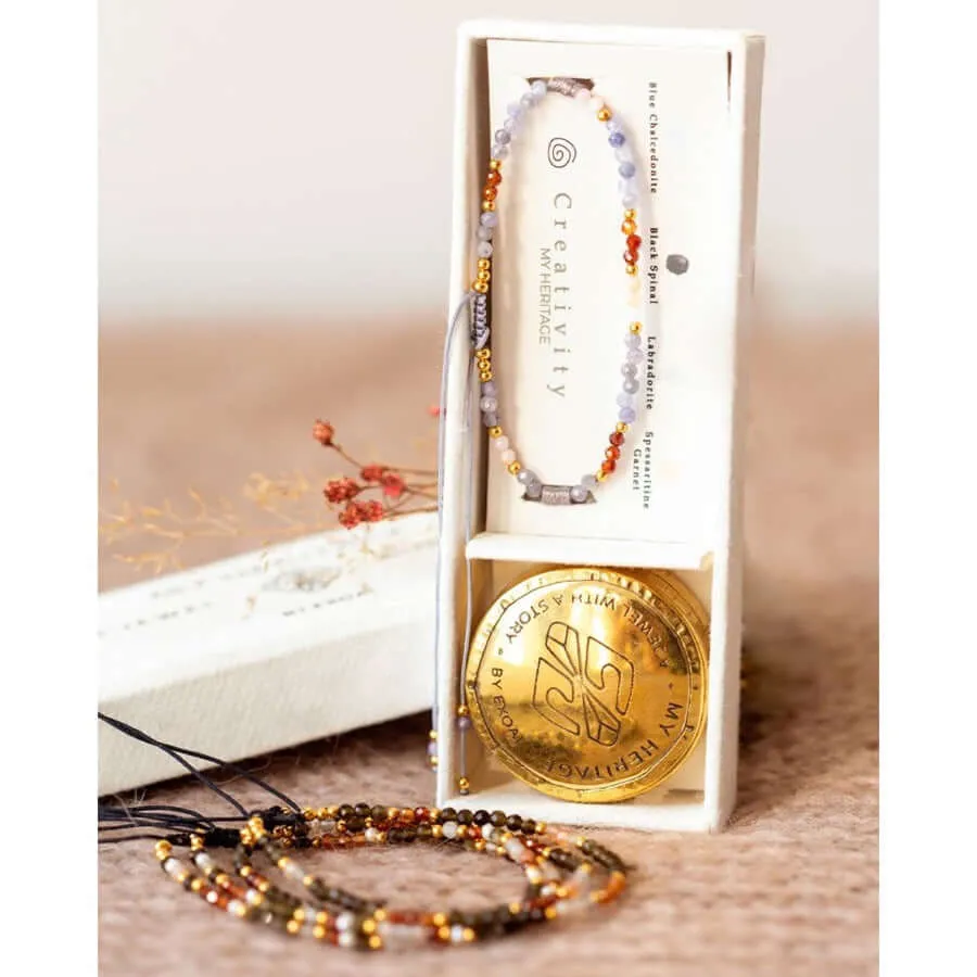 Bracelet Garnet Mix Gem Gold Plated