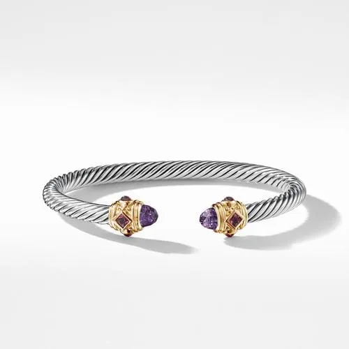 Bracelet with Amethyst, Pink Tourmaline, Rhodolite Garnet and 14K Gold