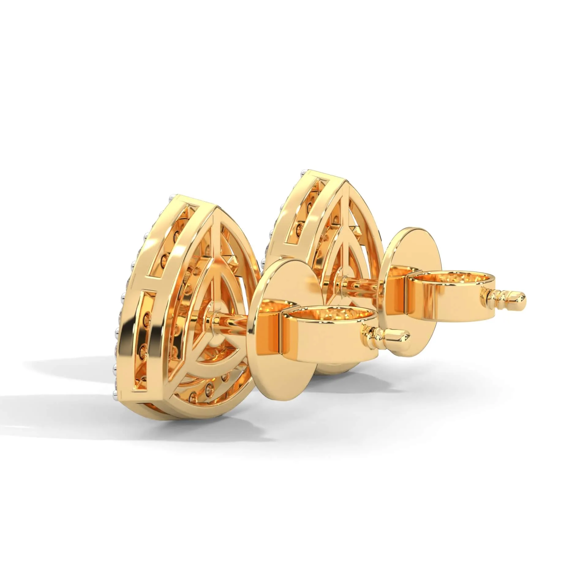 Brylee Triangle Silver Studs | 22KT Gold Vermeil