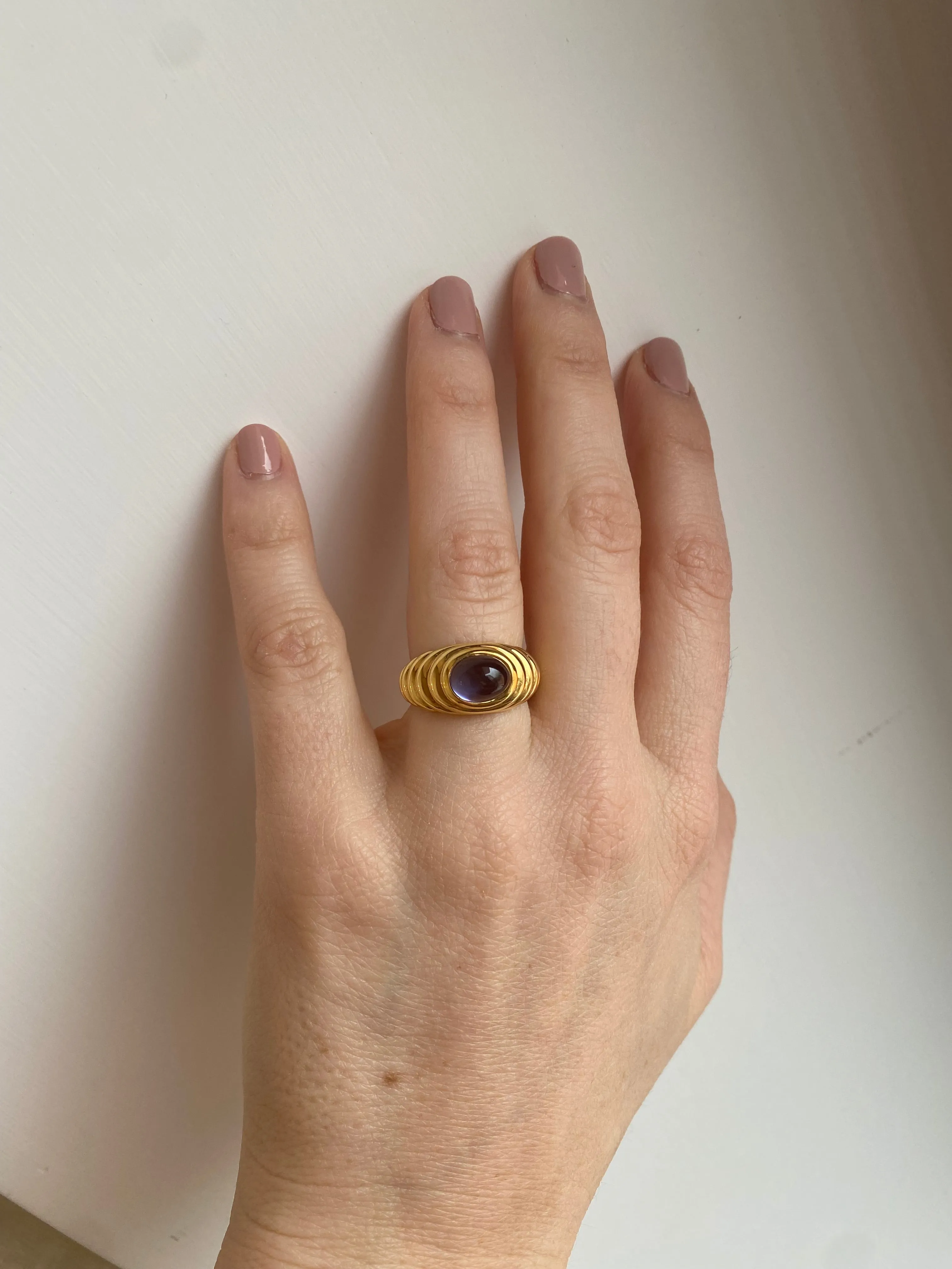 Bulgari 3 Carat Iolite Gold Vintage Ring