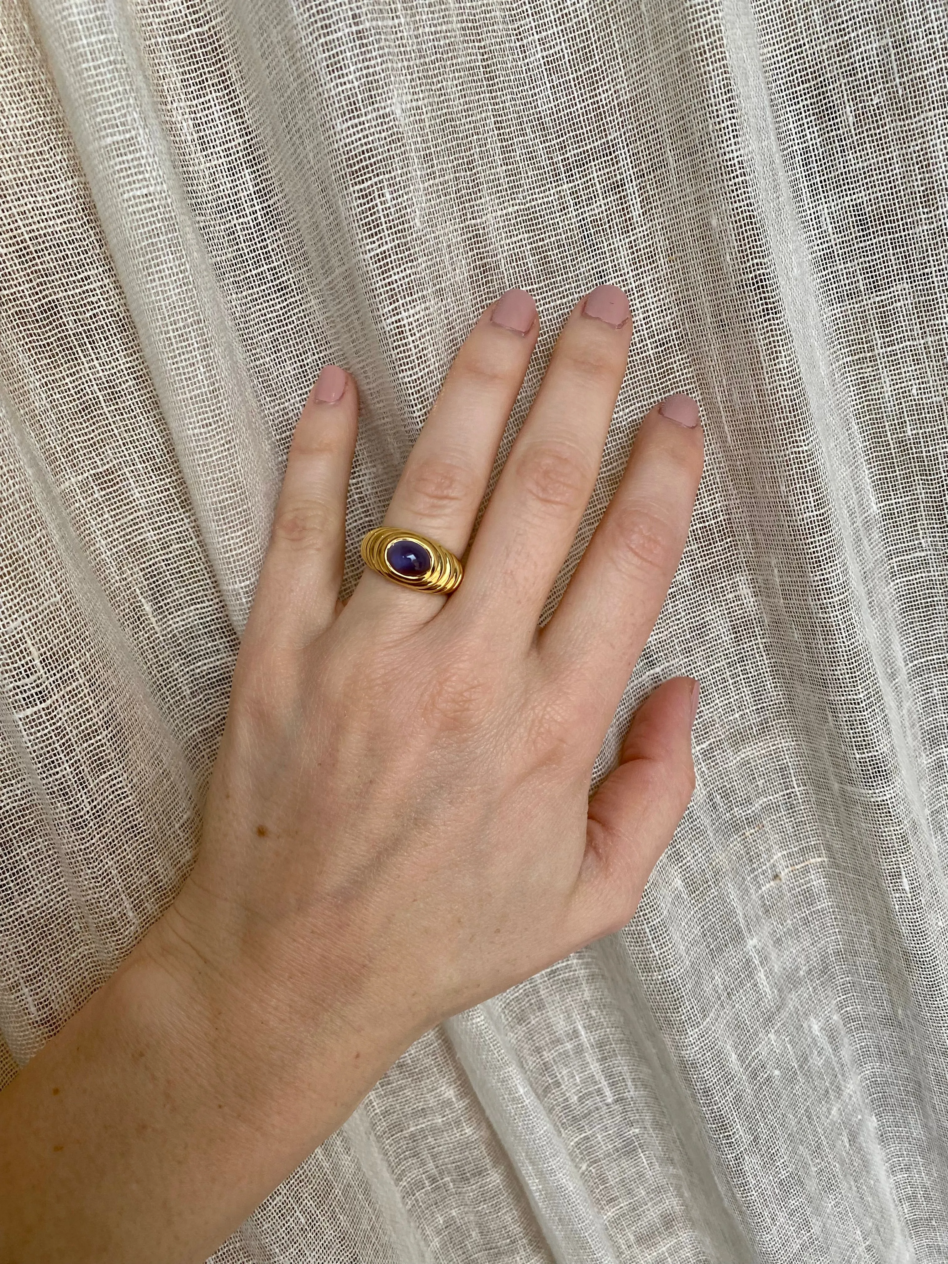 Bulgari 3 Carat Iolite Gold Vintage Ring