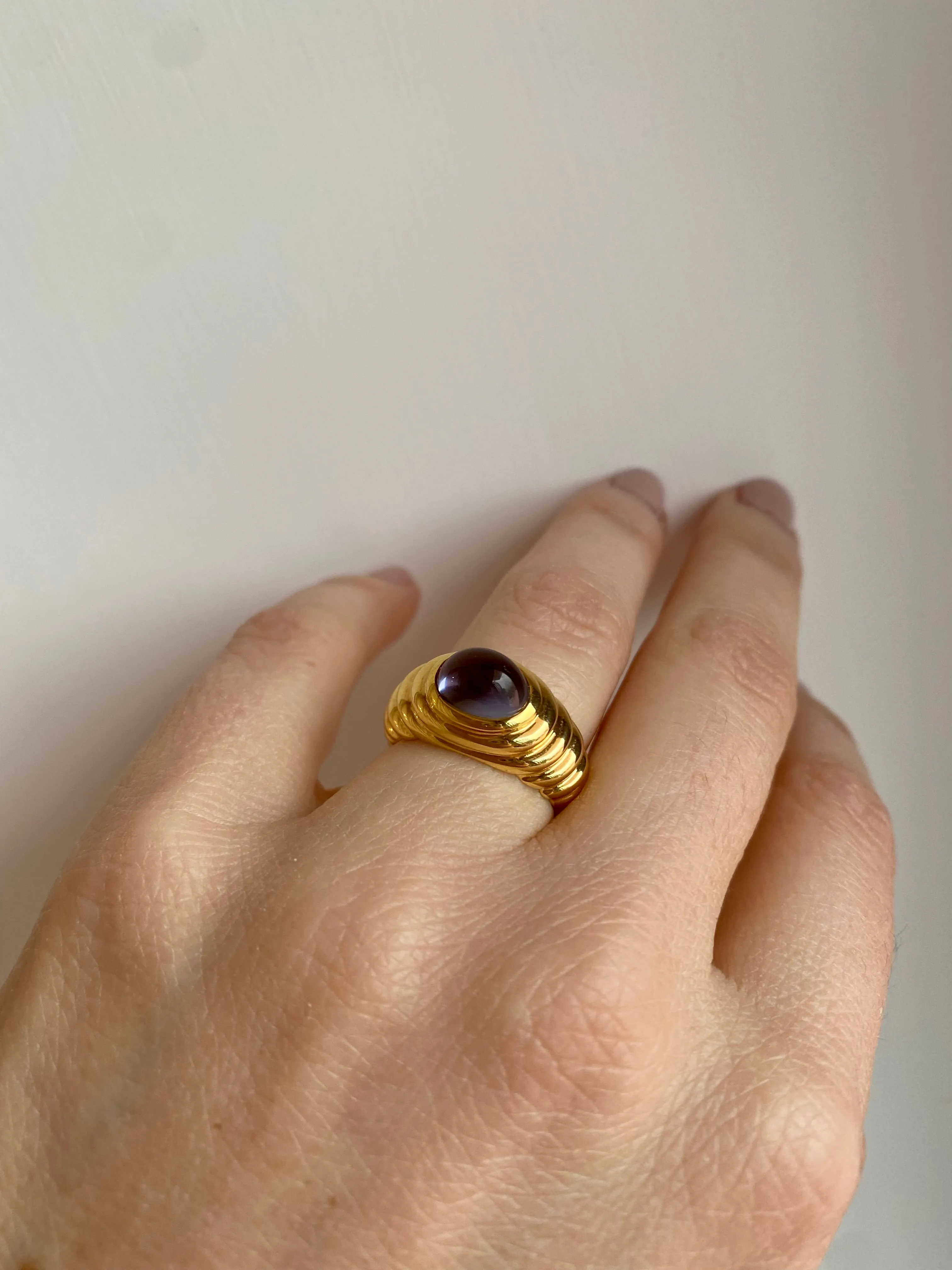 Bulgari 3 Carat Iolite Gold Vintage Ring