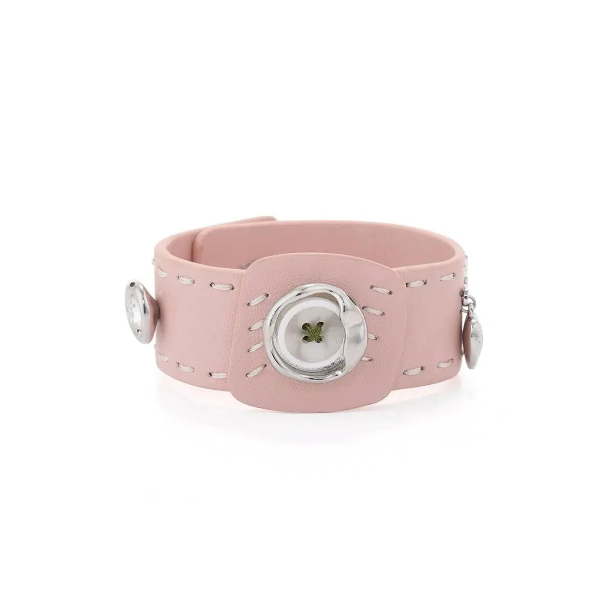 Button Leather Bracelet