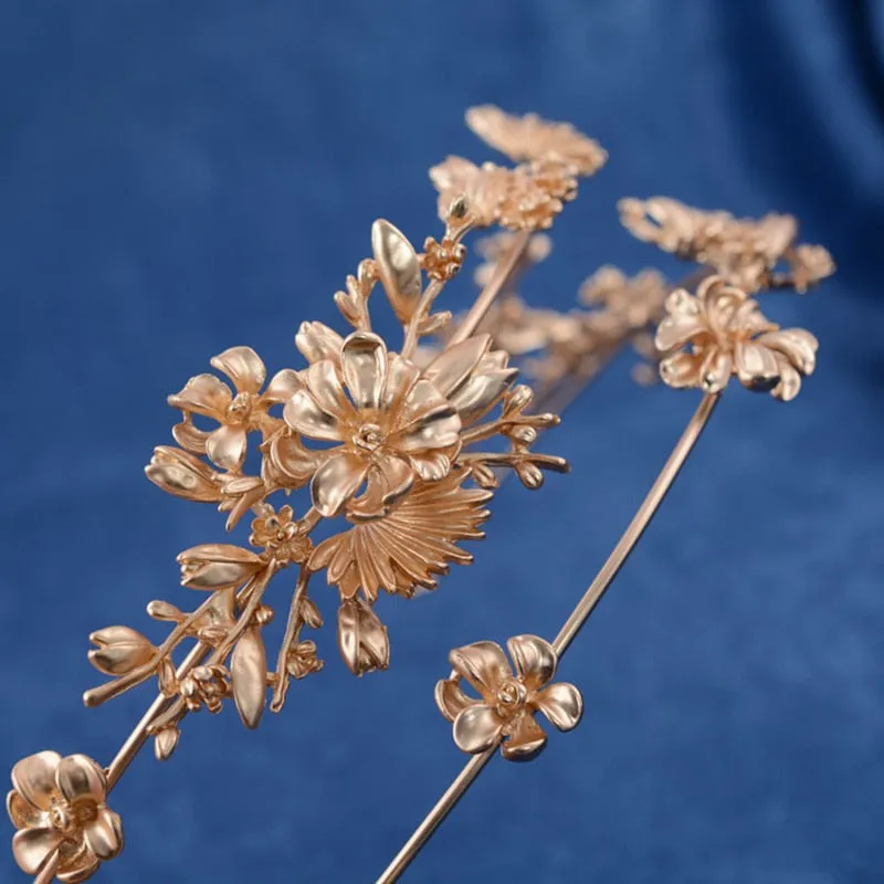 Captivating Gold Flower Tiara
