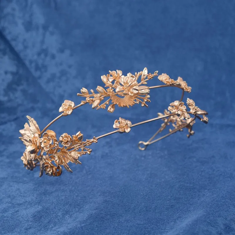 Captivating Gold Flower Tiara