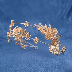 Captivating Gold Flower Tiara