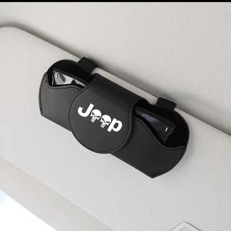 Car Glasses Case Holder Multi-function Clip for Jeep Renegade Grand Cherokee Wrangler Compass Patriot Car Accessories