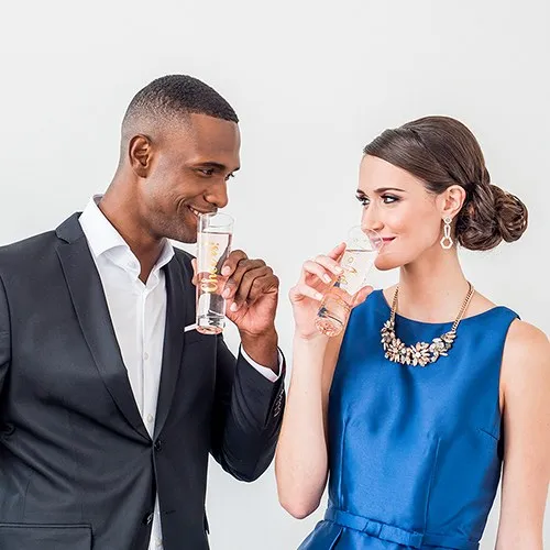 CELEBRATION SET CHAMPAGNE FLUTES - METALLIC GOLD
