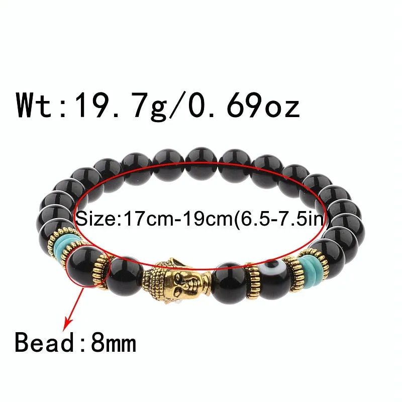 Charm Buddha & Evil Eye Bracelet