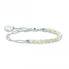 Charmista White Silver Freshwater Pearl Bracelet A2129-158-14