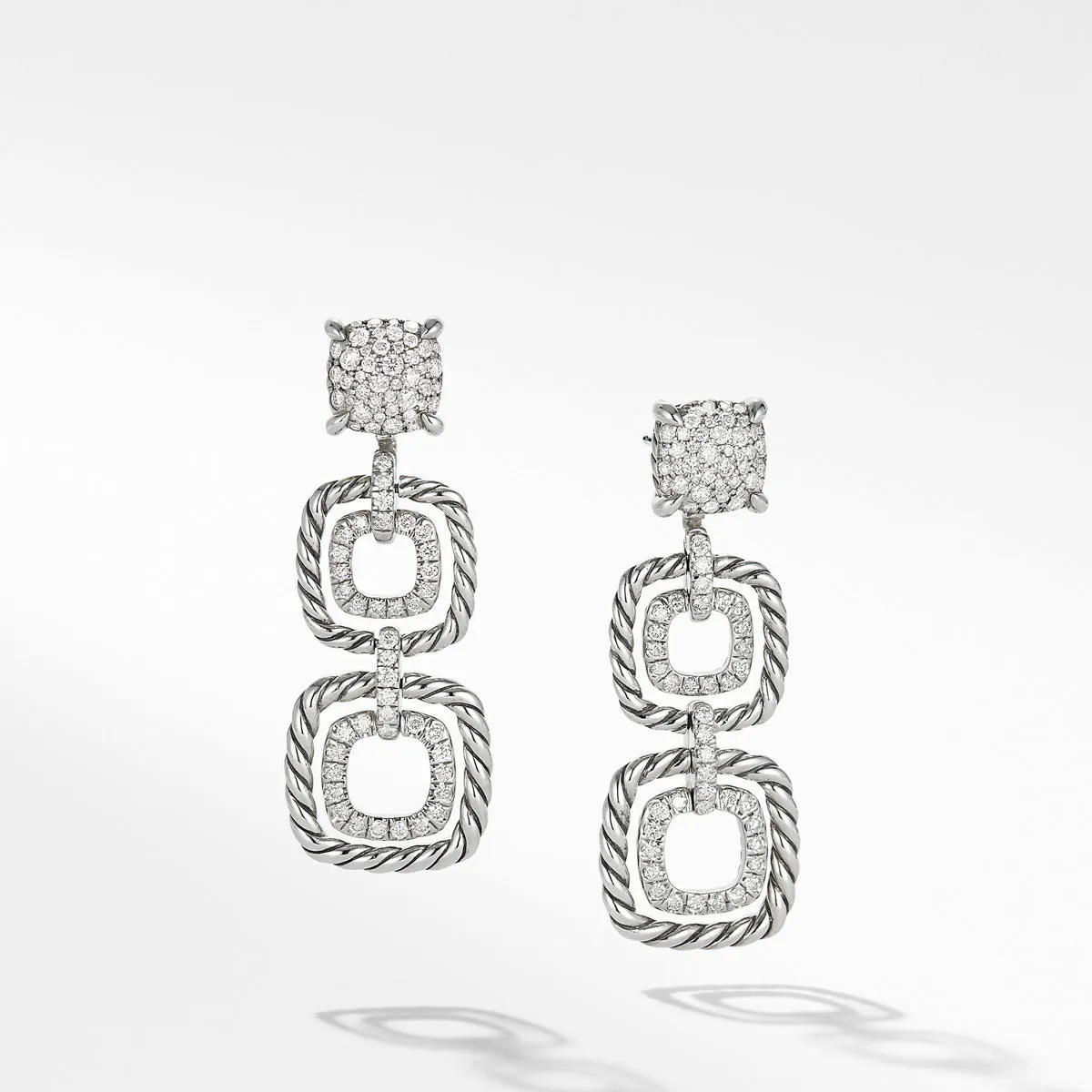 Chatelaine Full Pave Triple Drop Earrings