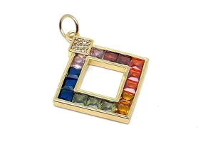 Colorful Stone Square Pendant