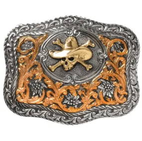 Crumrine Tri-Color Cowboy Skull Belt Buckle C10141