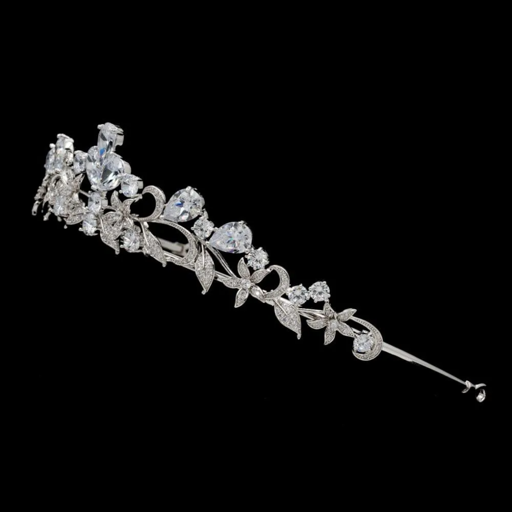 Cubic zircon wedding  bridal royal tiara diadem crown HG0063
