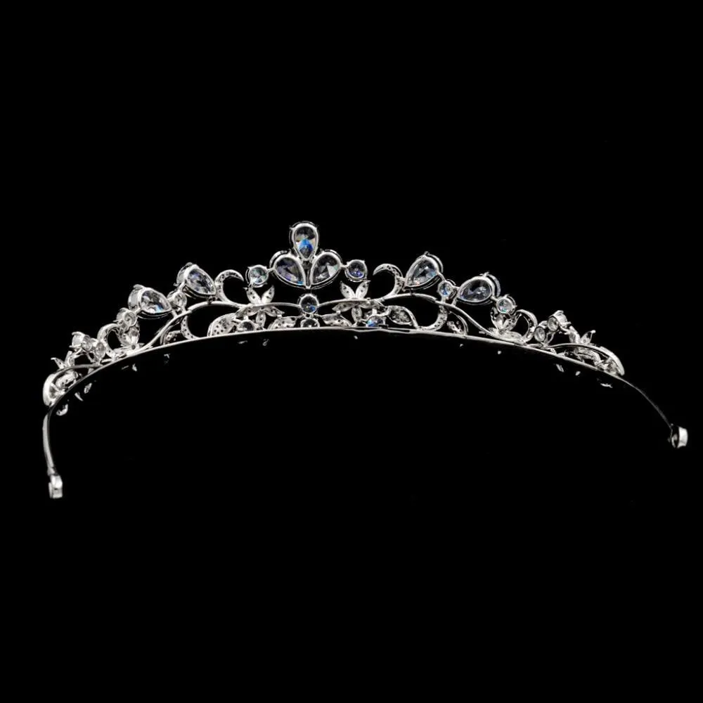 Cubic zircon wedding  bridal royal tiara diadem crown HG0063