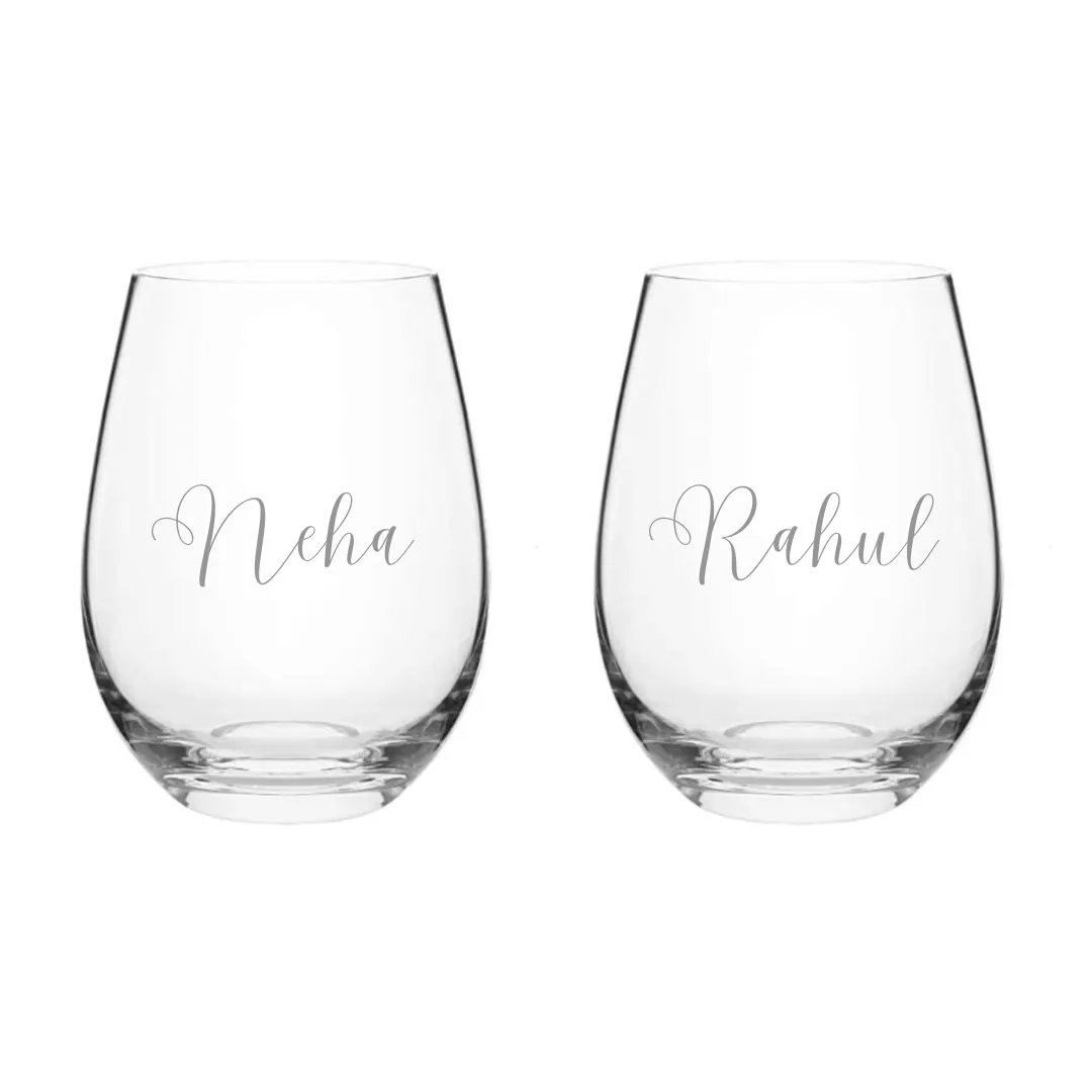 Customized Whisky Glass With Engraving 400 ML Glass - SET OF 2