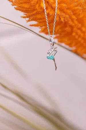 Dancer Leap in Air (In A Scorpion Kick) Crystal Sterling Silver Charm
