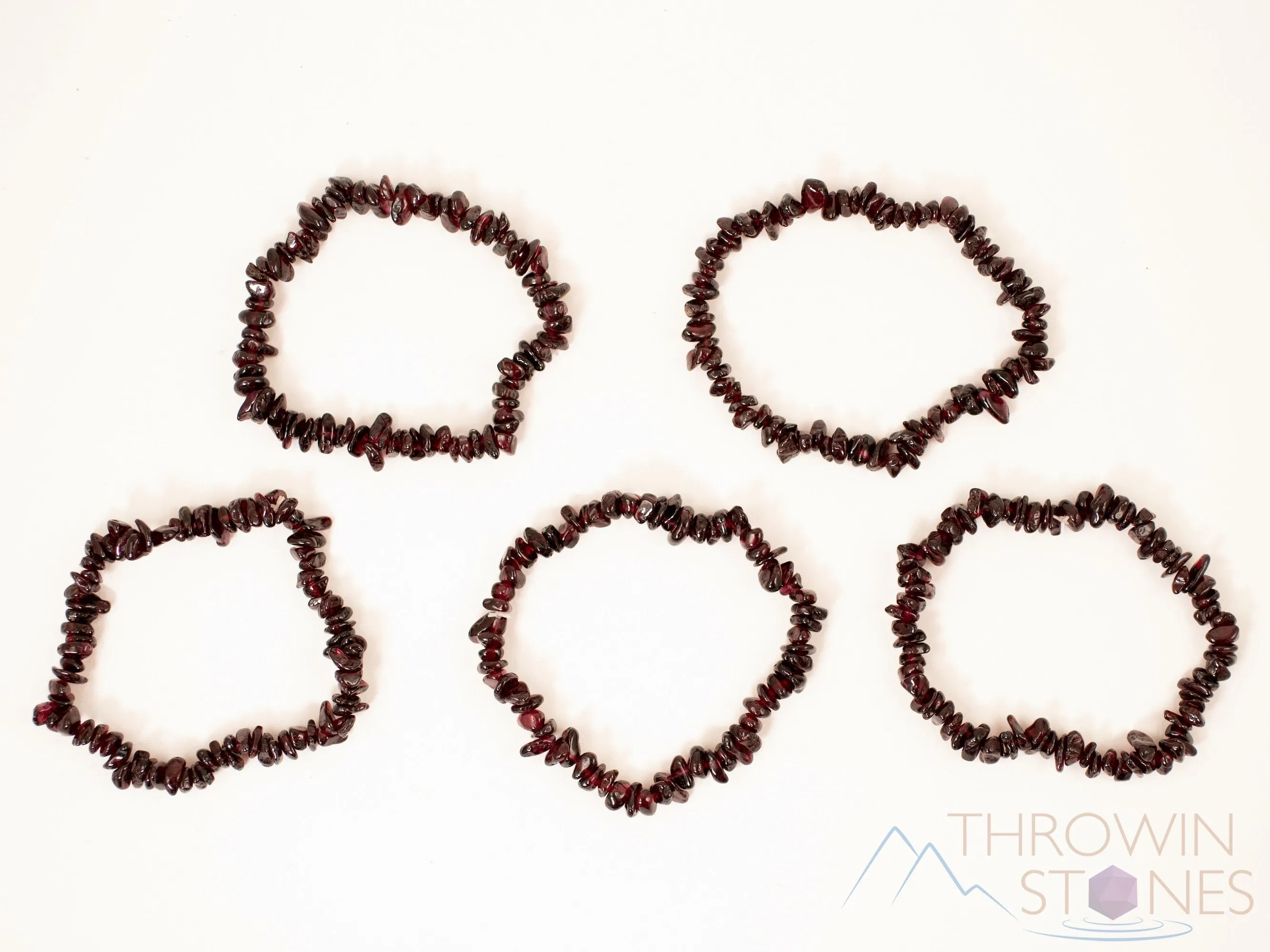Dark GARNET Crystal Bracelet - Chip Beads - Birthstone Bracelet, Beaded Bracelet, Handmade Jewelry, Healing Crystal Bracelet, E1769