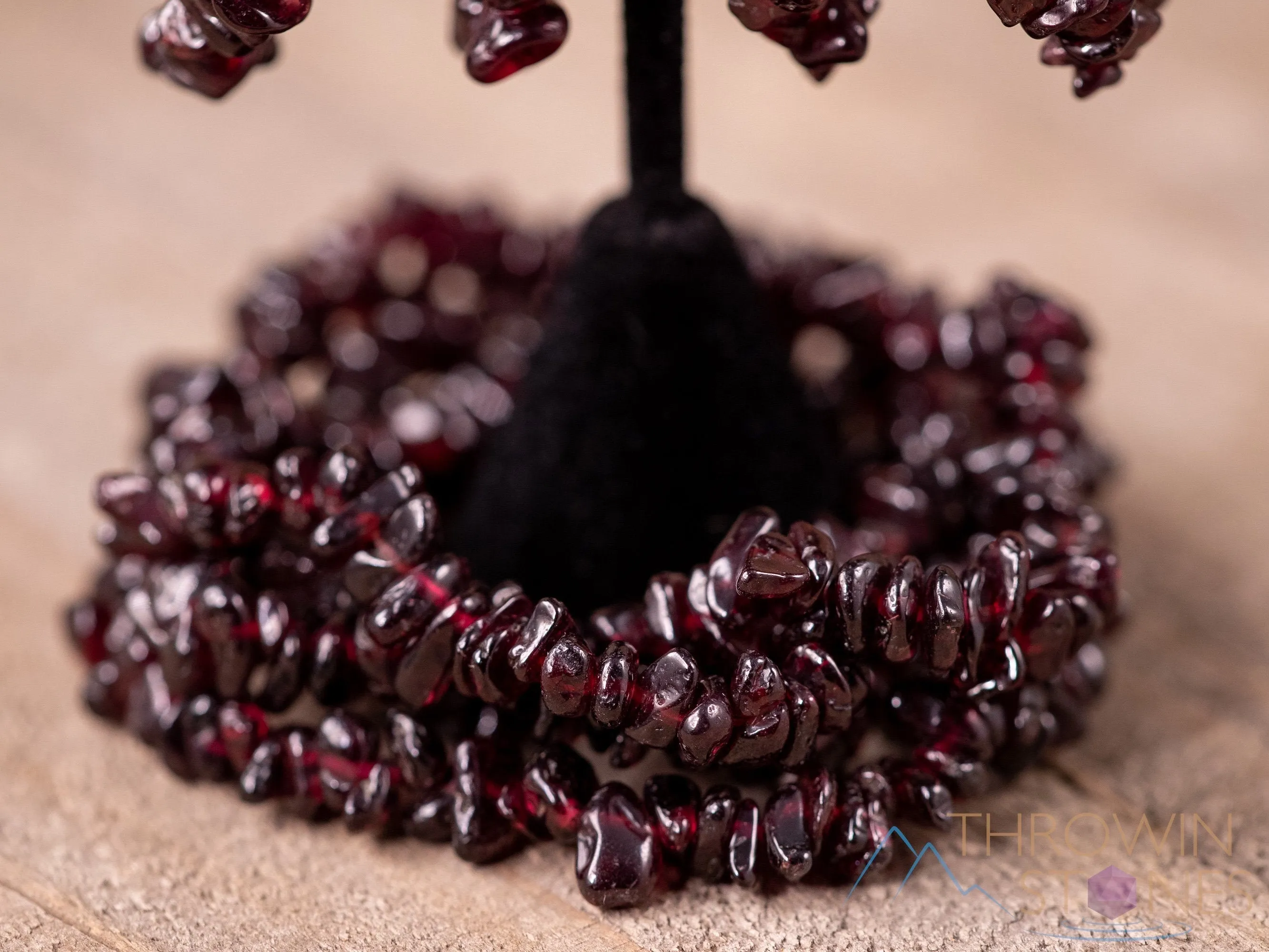 Dark GARNET Crystal Bracelet - Chip Beads - Birthstone Bracelet, Beaded Bracelet, Handmade Jewelry, Healing Crystal Bracelet, E1769