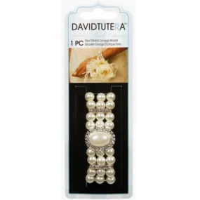 David Tutera Corsage Wristlet Stretch Pearl 3 strand