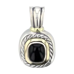 David Yurman Silver and Gold Black Onyx Albion Pendant