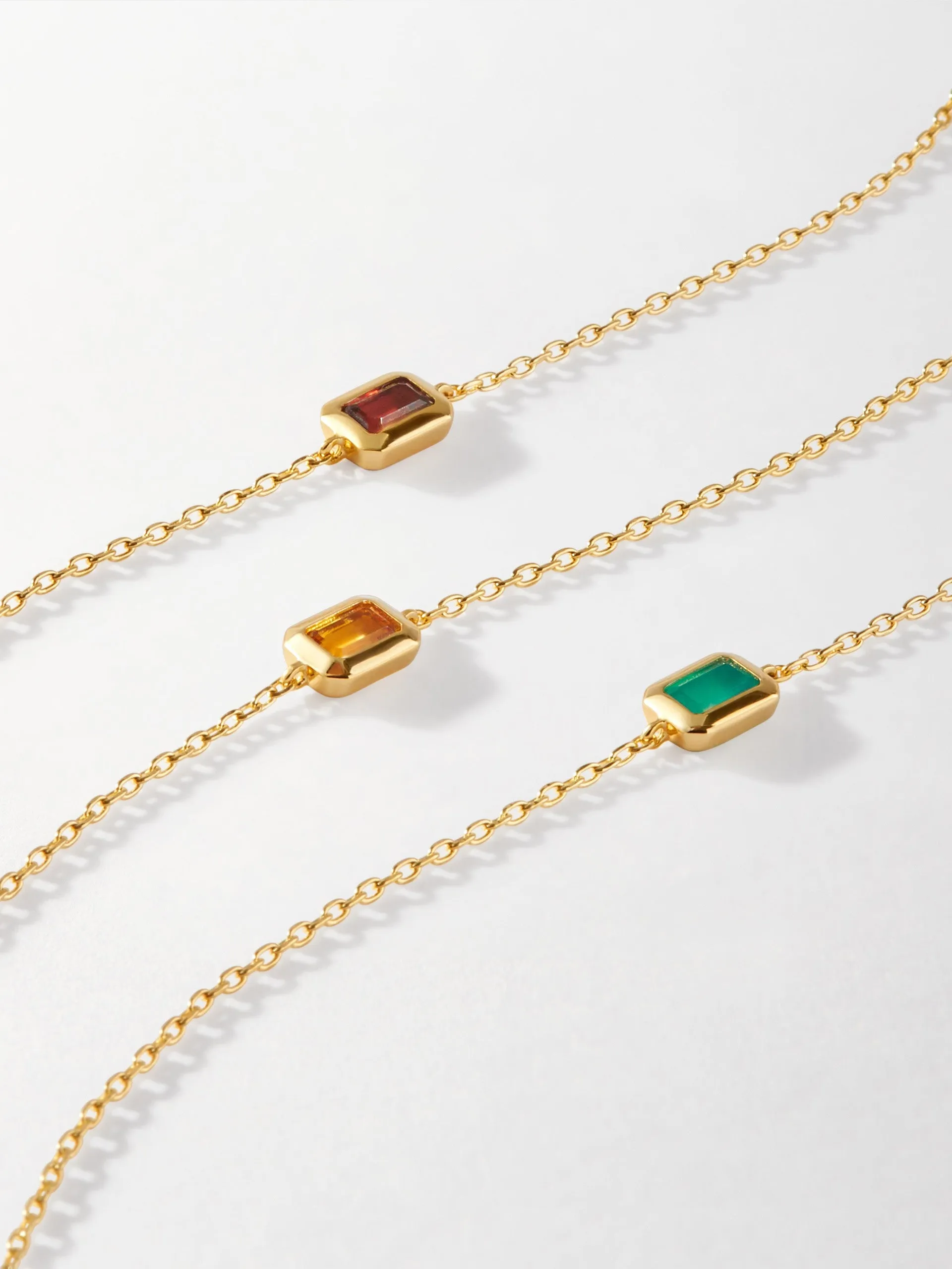Deco garnet January birthstone bracelet