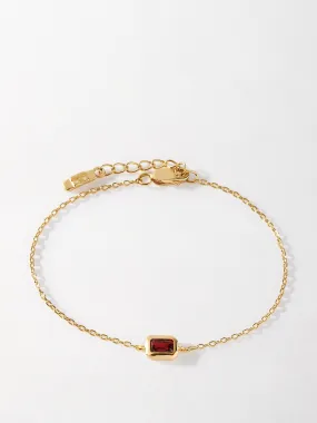 Deco garnet January birthstone bracelet